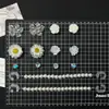 Accesorios para zapatos Croc, dijes y hebillas para zapatos DIY al por mayor, flores frescas de margarita cristalina degradadas, decoraciones desmontables para la superficie del zapato