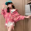 Camisa de Manga Comprida Estilo Colegial para Meninas Primavera e Outono Estilo Coreano Solta Casual Top Camisa Moderna com Lapela