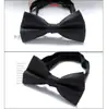 Moda masculina casual pajarita coreana formal de negocios pajarita plana negra rojo vino poliéster seda pajarita en stock