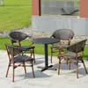 Mesa y Silla de Exterior Silla de Mimbre de Ocio Combinación Tienda Casa de Huéspedes Resort Balcón Tejido de Cuerda Impermeable a Prueba de Sol Mesa y Sillas de Comedor Muebles