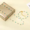 Cadena de Cuentas Estilo Minimalista de Fábrica Collar para Clavícula de Mujer Diseño de Nicho Acero Inoxidable Vidrio Resina Juego Ajustable