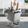 Estante para cuchillos y estante de almacenamiento modelo nuevo 2025 cocina acero inoxidable tabla de cortar cuchillo palillo multifuncional estante de almacenamiento integrado para encimera