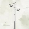 Luz de Jardín Exterior con Forma de Loto para Villa y Parque, Luces de Paisaje con Poste Medio de 3m, Perfil de Aluminio Impermeable, Estilo Chino para Uso Doméstico