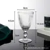 Nuevo Patrón Vertical con Vidrio de Vino Tinto Phnom Penh con Relieve de Diamantes con Base Taza de Jugo Boda Fiesta Vidrio de Vino