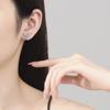 Pendientes de plata de ley S925 con cruz de moissanita y diamantes de colores, diseño de nicho simple a la moda, joyería para las orejas que combina con todo.