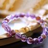 Taobao caliente cristal de titanio púrpura natural púrpura cristal fantasma pulsera de 8 mm anillo individual joyería simple para mujer simple para combinar con todo