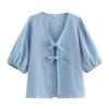 Traje de Verano para Mujer Europeo y Americano Transfronterizo para Mujer Tops a Cuadros con Cordones Casual Elegante Suelto de Cintura Alta Pantalones de Pierna Ancha