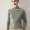 Baicai Rong 2026 Outono/Inverno Novo Suéter de Malha Base 100% Caxemira com Design de Gola Alta Meia e Manga Raglan