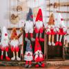 Zicheng Navidad Nuevo Suministros Decorativos Corbata de Felpa Barba Piernas Colgantes Muñeco sin Rostro Creativo Muñeco de Anciano del Bosque