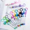 Llavero de Campana de Plástico de Colores Dulces Decoración Creativa para Bolsos DIY con Cuentas Llavero Colgante para Mochila Lindo
