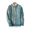 Suéter de lã pura para outono e inverno, suéter masculino com gola redonda, bordado, jacquard, solto, casual, jovem, moderno, camisa de base de malha de caxemira