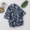 Camisa Floral de Verano para Playa en la Costa de Hawái, Guapo para Pareja Masculina y Femenina, Estudiante, Delgada, Manga Tres Cuartos, Chaqueta