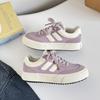 Zapatilla Chic de Diseño de Nicho Estilo Hong Kong Primavera 2025 Zapatos Blancos para Mujer Combinan con Todo Zapatos Casuales de Lona H988
