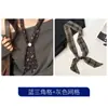 Bufanda de Seda Floral Vintage Maillard con Cuentas para Mujer, Bufanda de Cuello de Cordón de Nicho, Accesorio de Cuello de Cinta Versátil de Alta Gama