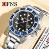 Reloj de cuarzo OFNS TEMU explosiones moda reloj de cuarzo verde fantasma de agua banda luminosa calendario diamante reloj de negocios para hombre