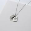 Collar de Plata Esterlina s925 Cuadrado Marca Estrella Correa para el Cuello para Mujer Doble Moda Marca Colgante Celebridad de Internet Hip Hop Personalidad Joyería para Hermanas