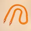 Bolso de Hombro Tejido de Acrílico y Aleación Color Caramelo con Cadena Cruzada, Cadena para Teléfono DIY Hecha a Mano, Cadena Colgante y Piezas de Accesorios
