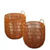 Cesto de roupa suja de imitação de Rattan, cesto de armazenamento de roupas sujas de Rattan trançado, cesto de roupa suja doméstico, cesto de armazenamento de toalhas de hotel, cesto de roupa suja à prova d'água