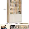 Estante estilo creme com portas de vidro, vitrine de vidro de alta qualidade integrada de parede a teto para miniaturas e vinho