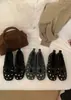 Sapatos baixos estilo francês bico quadrado laço sapatilhas de balé femininas sapatilhas de balé pelúcia calce fácil boca rasa sapatos de vovó sapatos de temperamento