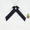 JK Cruz Tinto Vino Corbata Negra Uniforme Escolar Corbata de Lazo Cuello Flor Estilo Coreano Camisa de Estudiante Hombre/Mujer Lazo