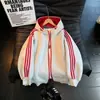 Moletom com Capuz Color Block Listrado Retro Americano Masculino Outono Peso Pesado Estilo College Jaqueta Cardigan Moletom de Toque de Alta Qualidade