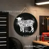 Placa Decorativa de Lata con Letras de Animales del Zodiaco para Comercio Exterior, Colgante de Cuerda de Cáñamo Redonda de 20/30 cm, Pintura