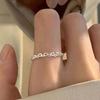 Anillo de Plata Esterlina S925 para Mujer, Diseño de Nicho, Anillo Trenzado con Giro de Corazón, Anillo Simple