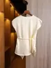 Camisola de Satén Color Albaricoque con Diseño de Cuello en V Traje de Verano para Mujer Camisa sin Mangas con Top de Ácido Acético con Cuello en V