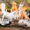 Simulación Mini Gato Perro Modelo de Animal Pequeño Juguete Corgi Perro Chai Pelo Dorado Marioneta Gato Gato sin Pelo Husky Mascota Linda