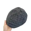 Gorra Sencilla de Visera de Cuero a Cuadros Estilo Coreano Retro para Mujer, Moda de Primavera y Otoño, Tendencia de Gorra Artística Versátil Casual
