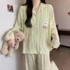Pijama com bojo, algodão nuvem, novo conjunto de duas peças fofo de animal de desenho animado para outono e inverno, pode ser usado fora