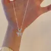 Nuevo Collar de Ojo de Gato Mariposa Estilo Chino para Mujer Lujo Ligero Sentido de Diseño de Nicho Ins Estilo Frío Moda Dulce Cadena para Clavícula