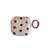 Fondo Simple Blanco Roto con Puntos Rojos Funda Protectora para AirPods 4ª Generación Adecuada para Auriculares Apple AirPods Pro3/2ª Generación