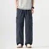 Pantalones Casuales Paul Workwear para Hombre, Transpirables de Verano, Cómodos, Holgados, Delgados, Modernos, Versátiles, Pantalones Rectos con Cordón