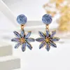 Pendientes de Borla Flor de Rafia Transfronterizos, Diseño Dulce y Único, Lujo Ligero, Sensación de Alta Gama, Pendientes Minimalistas