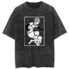 Camiseta Retro Lavada Comércio Exterior Street Animation BLUE LOCK Prisão Azul Casual Algodão Verão Manga Curta Masculina