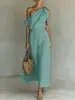 2026 Amazon Transfronterizo Nuevo Estilo Europeo y Americano Vestido Casual Holgado de Mujer Sin Mangas Descubierto Hombros Estampado de Lunares