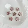 Cadena para Teléfono Texturizada de Plata Metálica Mate UV y Plata Brillante de Cinco Pétalos de Plumeria para Manualidades, Colgante para Bolso con Cuentas