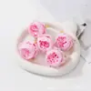 Cabeza de flor artificial flor de peonía pequeña horquilla hecha a mano para bricolaje accesorios para el cabello pared de flores accesorios de boda materiales al por mayor