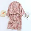 Pijama de Gasa de Algodón Puro para Mujer, Camisón Delgado de Jacquard de Algodón, Bata de Baño, Kimono Japonés, Ropa Casual para Casa, Camisón