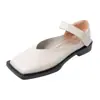 Sapatilhas Rasas Estilo Romano Quadradas da Moda para Mulheres, Novos Sapatos de Couro Retrô 2026, Sapatos Femininos da Moda