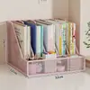 Estantería de almacenamiento para clasificación de temas Escritorio de estudiante de escritorio Mesa de almacenamiento de libros Atril para libros Estantería de capas Portalápices para papelería