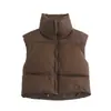 Atacado de Vestuário Feminino para Comércio Exterior em Estoque do Fabricante Nova Coleção 2025 Estilo Europeu e Americano Vest com Gola Alta Multicor 9 Cores