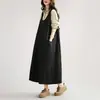 Toma real Otoño/Invierno 2026 Artículos al por mayor Suelto Talla grande Cuello redondo Suéter de punto Mezcla de algodón Vestido maxi artístico Vestido maxi tipo tulipán