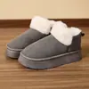 Chinelos de algodão femininos inverno espessados quentes com fecho no calcanhar sola grossa antiderrapante forrados com pelúcia botas de neve chinelos de casa internos transfronteiriços