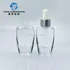 En Stock Botella de Vidrio para Líquido Esencial, Loción, Base de Maquillaje, Ovalada Plana, 15ml, Bordado de Copo de Nieve