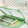 Bolsa mini porta-archivos de colores pastel con 5 cremalleras, alto atractivo estético, bolsa para guardar exámenes de estudiantes, bolsa de papelería portátil para estudiantes de primaria