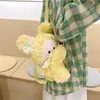 Mochila Fresca Versión Coreana Dibujos Animados Lindo Conejo Muñeco de Peluche Mochila Viajero Bolso Cruzado