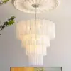 Lámpara de araña para sala de estar de Murano, luz principal para el recibidor, villa de lujo francés, escalera de doble altura, espacio abierto, lámpara colgante giratoria para hotel